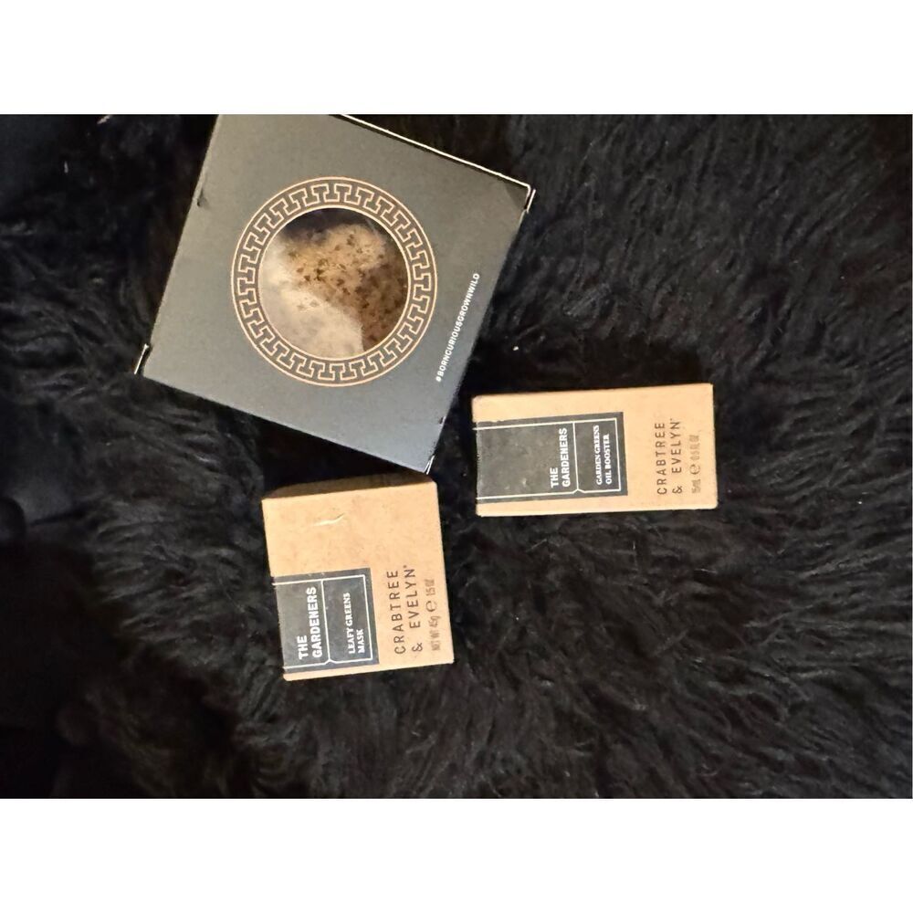 Bundle of Crabtree & Evelyn the gardeners spa mask + oil booster+ sea sponge